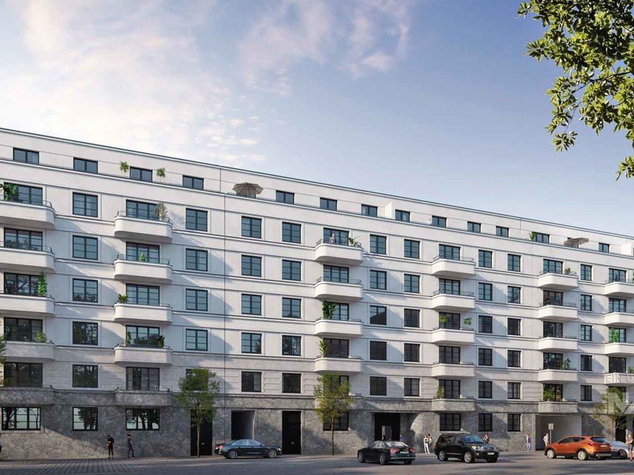Neubau-Wohnhaus in Berlin, Aufnahme aus einem BBI-Objekt